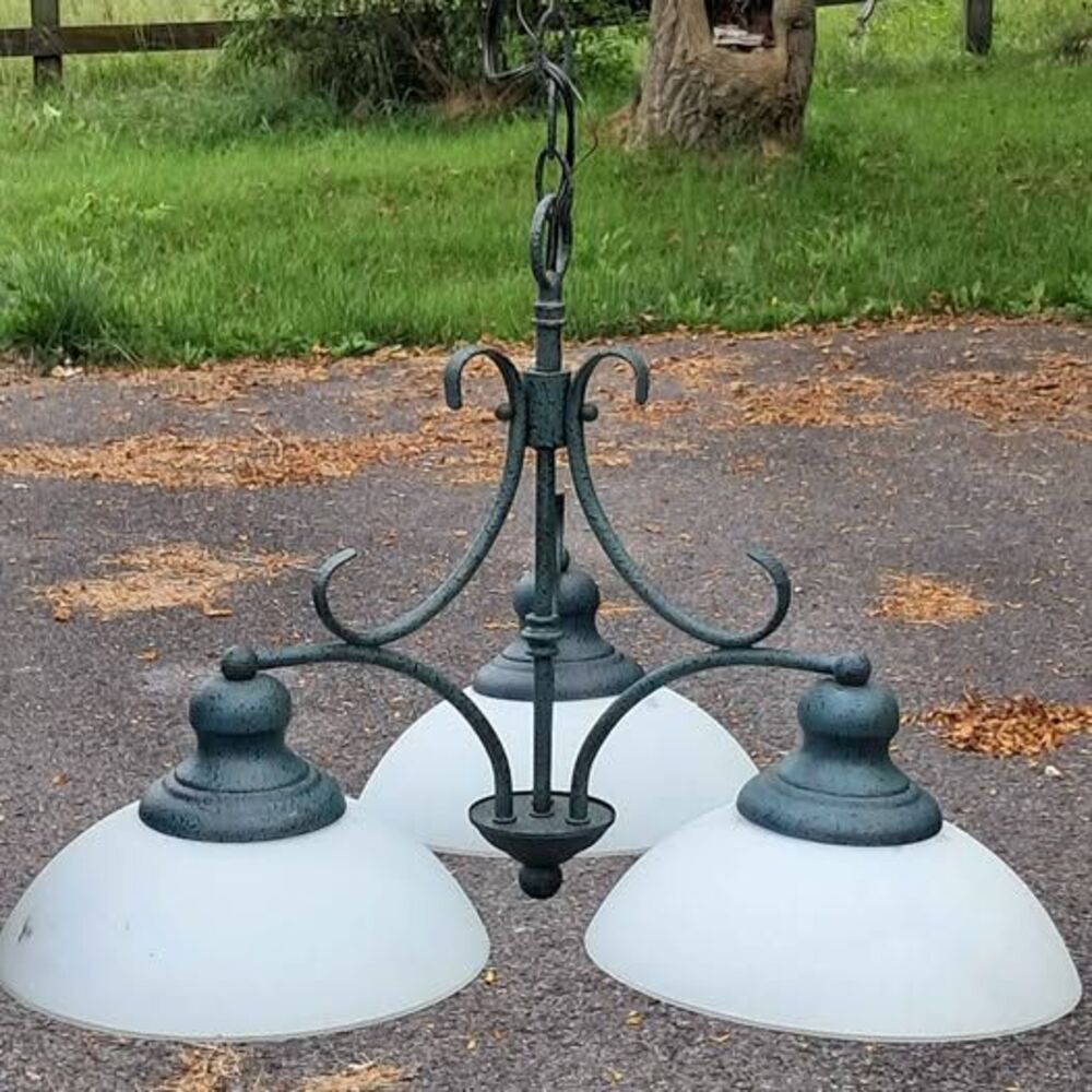 Rustic 3-Light Wrought Iron Style Chandelier